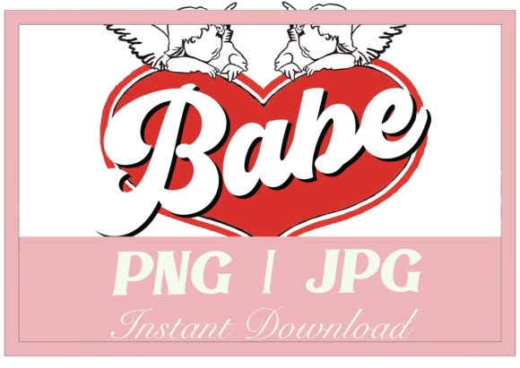 90s Babe Retro Cherub Angels Wedding Design Asset