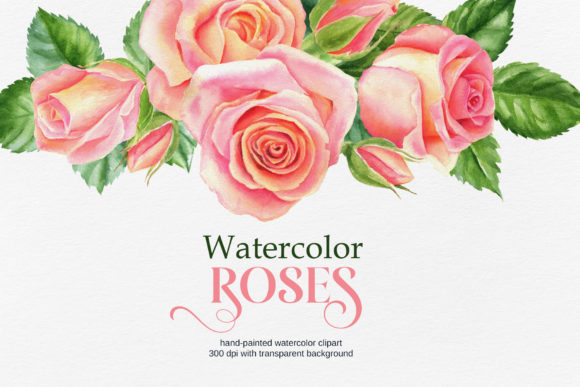 Blush Roses Clipart: Elegant Wedding Bouquets & Floral Design Assets
