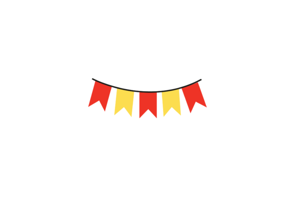 Creative Design Assets: Wedding Flag Red Yellow Icon SVG