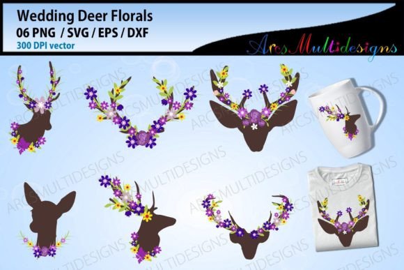 Elegant Deer & Floral SVGs for Modern Wedding Design