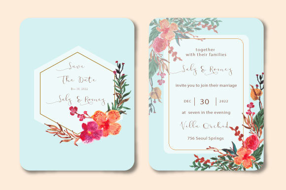 Elegant Floral Design: Orchid Watercolor Templates
