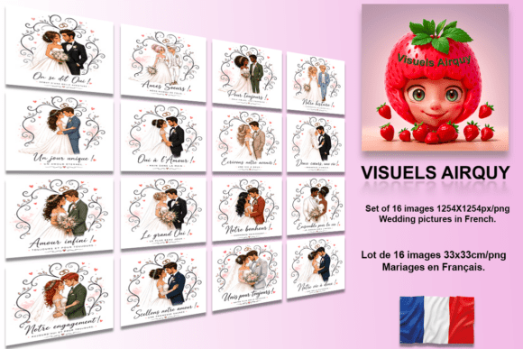 Elegant French Wedding Visuals for Design Projects