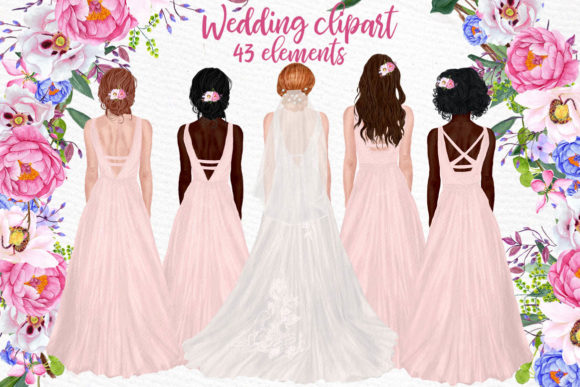 Elegant Wedding Clipart Brides Clipart for Timeless Designs
