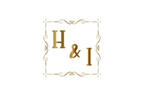 Elegant Wedding Initials: H & I Monogram Design