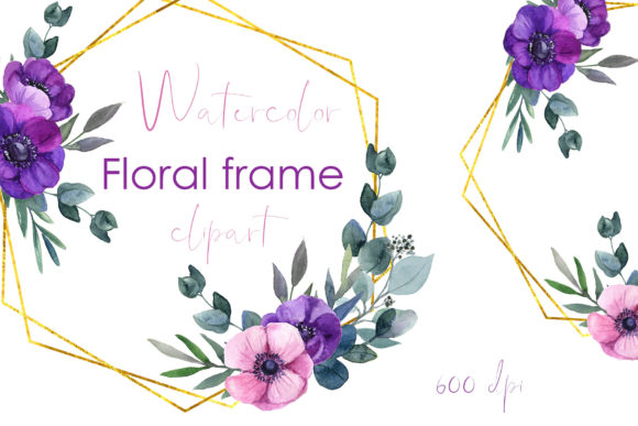 Elevate Your Designs with Elegant Watercolor Anemone Clipart