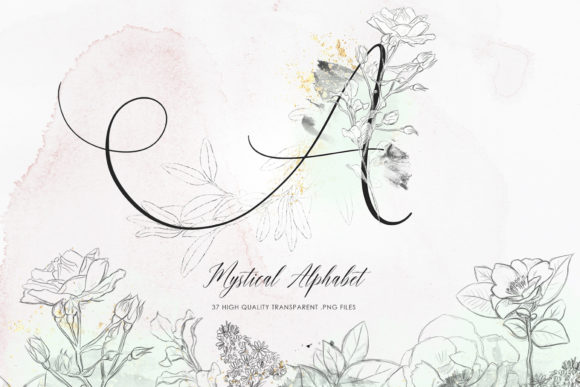 Mystical Alphabet Clip Art for Enchanting Wedding Design