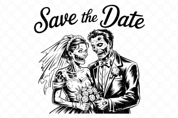 Undead Elegance: Save the Date SVG for Zombie Weddings
