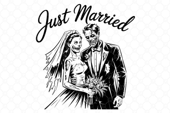 Unleash Your Dark Romance with This Zombie Wedding SVG Design