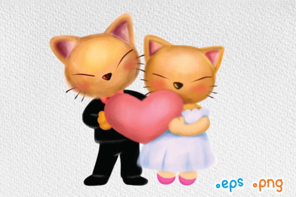 Using Cat Cartoon Wedding Characters in Modern Design