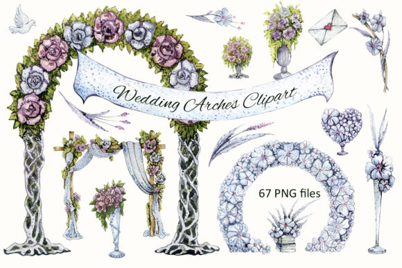 Watercolor Wedding Arch Clipart: A Designer's Toolkit