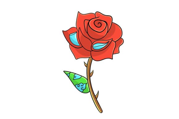 Wedding Red Blossom Rose Stickers for Elegant Design